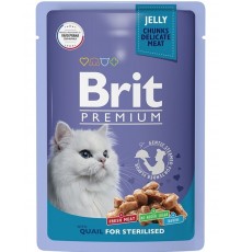 Brit Premium для стерилизованных кошек перепелка в желе