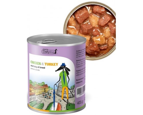 Dailydog casual line кусочки курицы и индейки в соусе