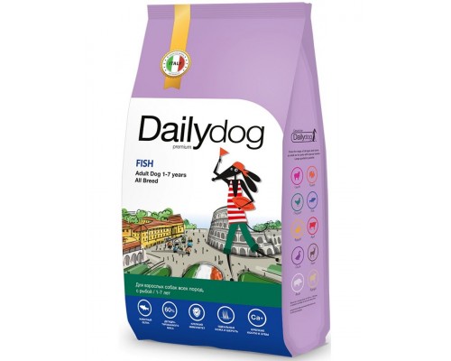 Dailydog Casual Line Adult All Breed Breed Fish для взрослых собак всех пород с рыбой