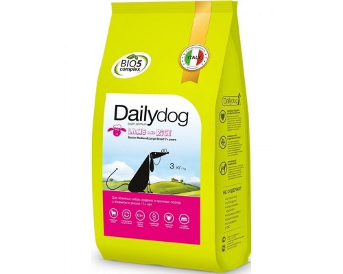 Dailydog Classic Line Senior Medium Large Breed Lamb and Rice для пожилых собак средних и крупных пород с ягненком и рисом