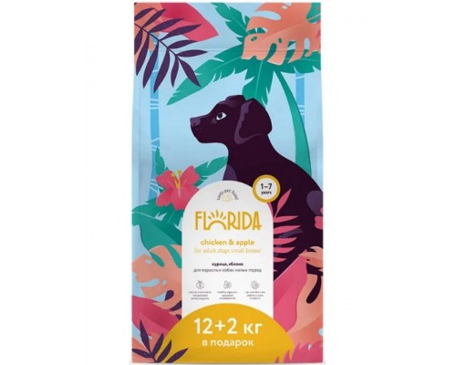 Корм для взрослых собак малых пород с курицей и яблоком