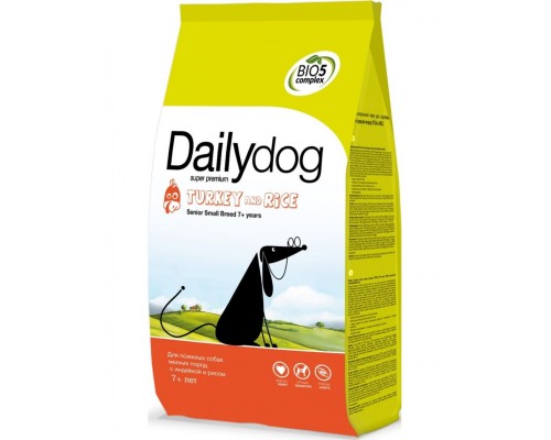 Dailydog Classic Line Senior Small Breed Turkey and Rice для пожилых собак мелких пород с индейкой и рисом