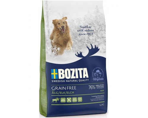 Bozita Grain Free Elk беззерновой корм для взрослых собак с нормальным уровнем активности с лосем