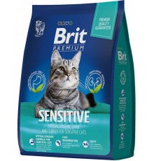 Brit Premium Cat Sensitive с индейкой и ягненком для кошек с чувствительным пищеварением