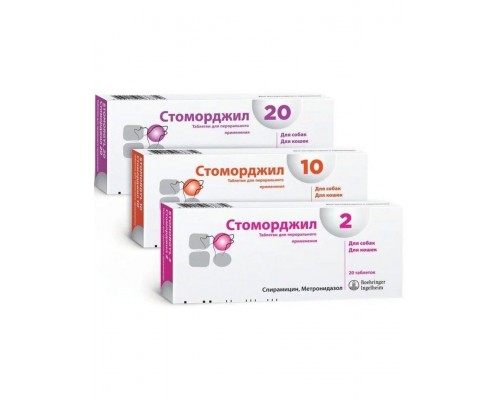 Стоморджил 2, 10 и 20 для лечения инфекций бактериальной этиологии у собак и кошек