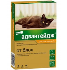 Капли на холку Адвантейдж®  от блох для котят и кошек до 4 кг