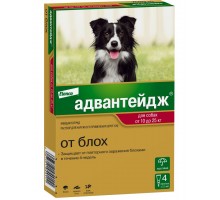 Капли на холку Адвантейдж®  от блох для собак от 10 до 25 кг