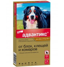 Капли на холку Адвантикс® от клещей, блох и комаров для собак от 40 до 60 кг