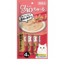 Лакомство для кошек Inaba Ciao Churu Тунец магуро с лососем, пюре