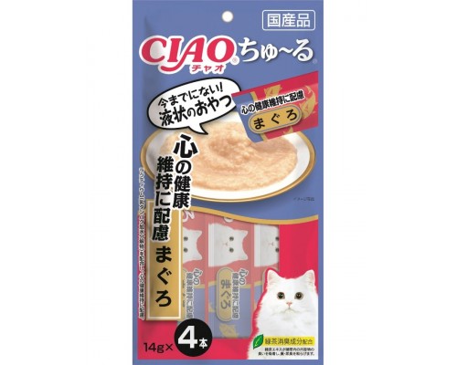 Лакомство для кошек Inaba Ciao Churu Пюре для профилактики заболеваний сердца, тунец магуро