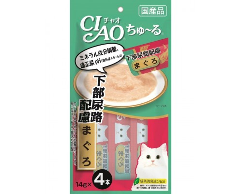 Лакомство для кошек Inaba Ciao Churu Пюре для профилактики заболеваний мочевыделительной системы, тунец магуро