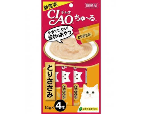 Лакомство для кошек Inaba Ciao Churu Куриное филе, пюре