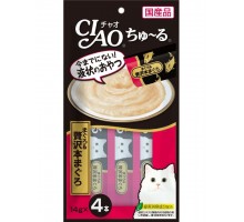 Лакомство для кошек Inaba Ciao Churu Тунец магуро с добавлением брюшной части тунца магуро, пюре