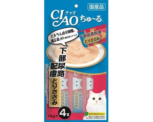 Лакомство для кошек Inaba Ciao Churu Пюре для профилактики заболеваний мочевыделительной системы, куриное филе