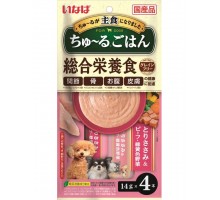 Лакомство для собак Inaba Churu Gohan Куриное филе с говядиной и овощами, пюре