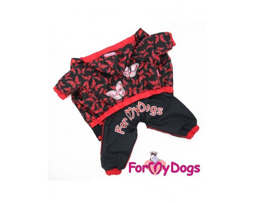 Дождевик Бабочки черно/красный для девочек