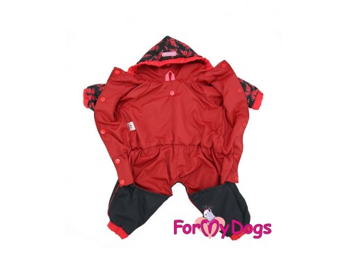 Дождевик Бабочки черно/красный для девочек