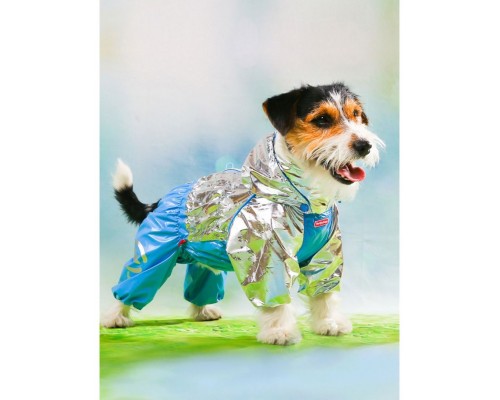 Дождевик голубой/серебро для мальчиков