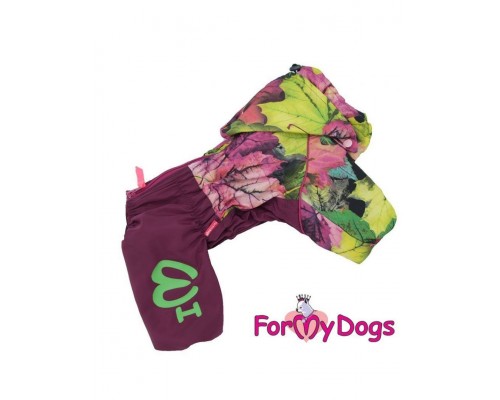 Дождевик Листья бордовый для девочек