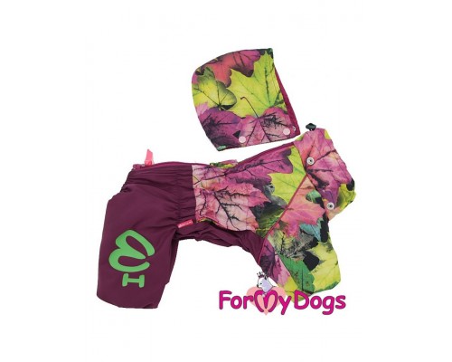 Дождевик Листья бордовый для девочек