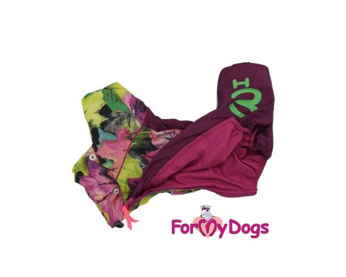 Дождевик Листья бордовый для девочек