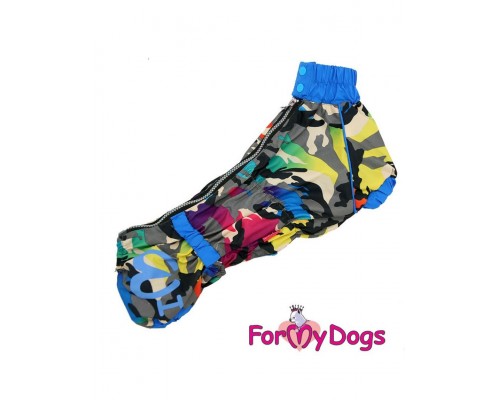 Дождевик для таксы камуфляж синий на мальчиков