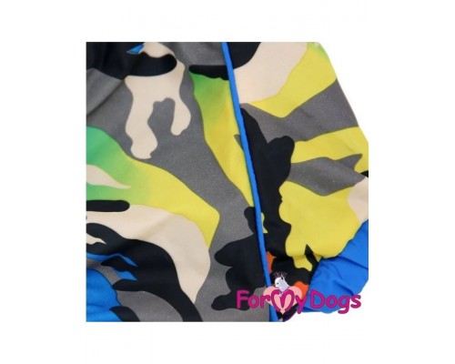 Дождевик для таксы камуфляж синий на мальчиков