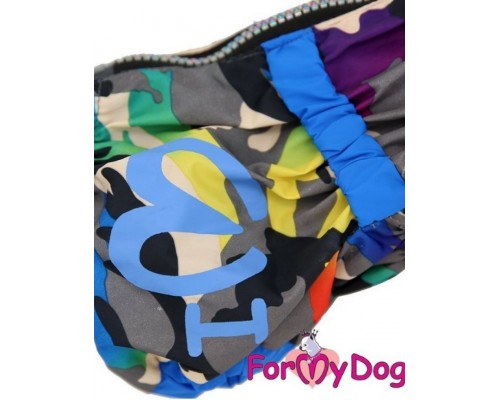 Дождевик для таксы камуфляж синий на мальчиков