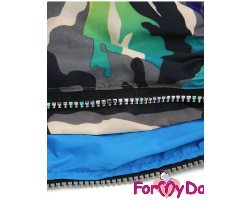 Дождевик для таксы камуфляж синий на мальчиков