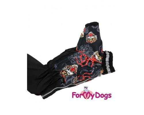 Дождевик для собак Тигр черный для мальчиков