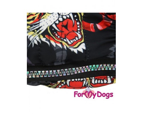 Дождевик для собак Тигр черный для мальчиков