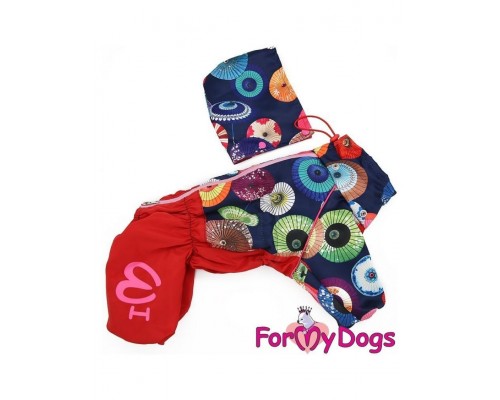 Дождевик Зонтики сине-красный на девочек