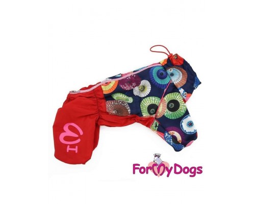 Дождевик Зонтики сине-красный на девочек