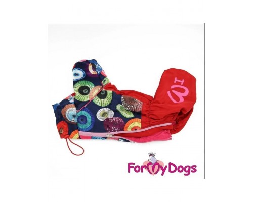 Дождевик Зонтики сине-красный на девочек