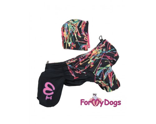 Дождевик черный для девочек с капюшоном