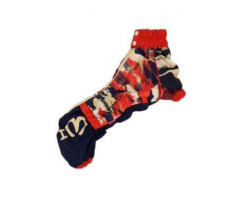 Дождевик для таксы черный-красный для мальчиков