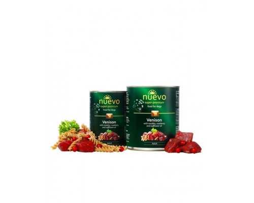 Nuevo Venision консервы для собак оленина с лапшой и брусникой