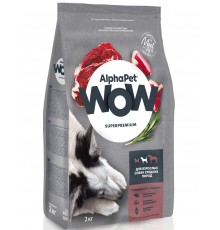 AlphαPet WOW Superpremium с говядиной и сердцем для взрослых собак средних пород