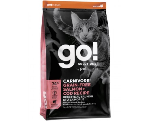 Беззерновой для котят и кошек с лососем и треской CARNIVORE GF Salmon + Cod Recipe for Cats