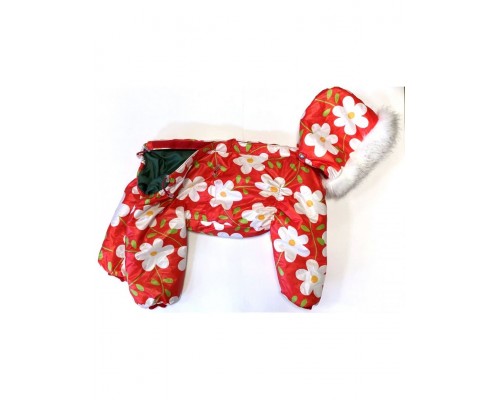 Комбинезон утепленный с меховой отделкой на суку китайской хохлатой