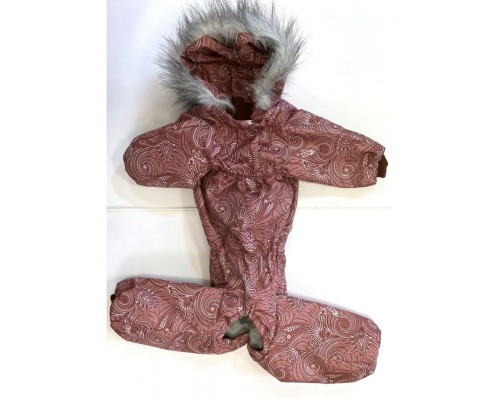 Комбинезон утепленный с меховой отделкой на суку китайской хохлатой