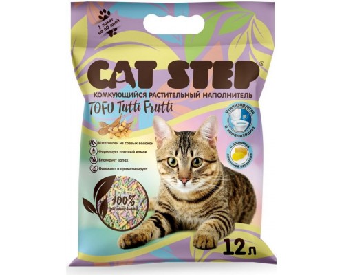 Tofu Tutti Frutti растительный комкующийся наполнитель