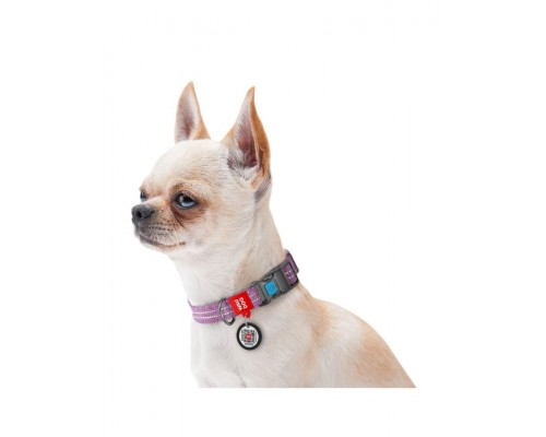Ошейник WAUDOG Re-cotton, с QR-паспортом, фиолетовый