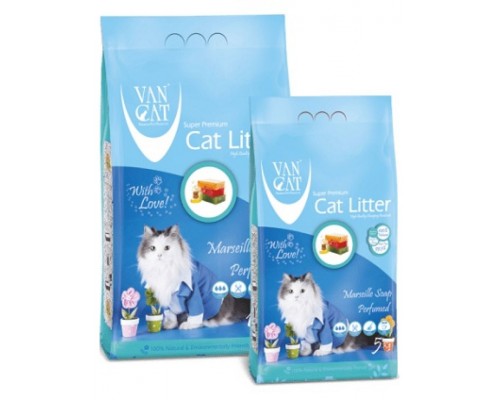 Комкующийся наполнитель без пыли с ароматом марсельского мыла