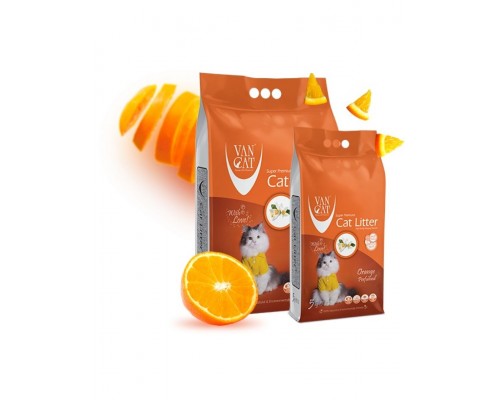 Комкующийся наполнитель без пыли с ароматом апельсина