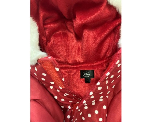 Комбинезон зимний Disney Minnie зимний с капюшоном с мехом, с отделкой черный/красный горох