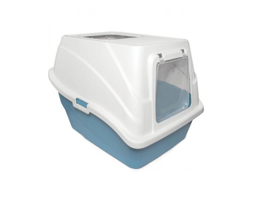 Туалет для кошек закрытый "Топ" с двумя входами, синий, серия HYGIENE
