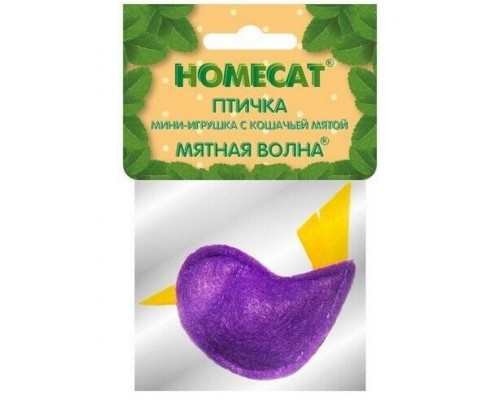 Мини-игрушка с кошачьей мятой Homecat "Мятная волна", птичка