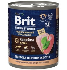 Brit Premium By Nature консервы с индейкой и уткой