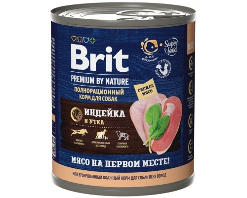 Brit Premium By Nature консервы с индейкой и уткой